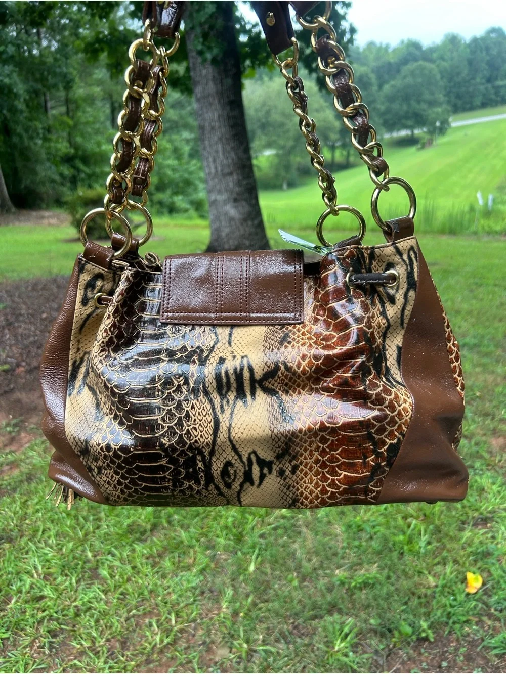 Original by Sharif 1827 NWT Snake Print Shoulder Bag w/ Pouch - Read Description